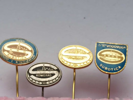 BADGE Z-98-6 - 4 PINS - KOMGRAD SUBOTICA, SERBIA, Vodovod I Kanalizacija - Sets