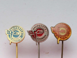 BADGE Z-98-7 - 3 PINS - ANGROPROMET KIKINDA, SERBIA - Sets