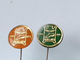 BADGE Z-98-9 - 2 PINS - MODA DEBELJACA, SERBIA, SHOES FACTORY, CHAUSSURES - Sets