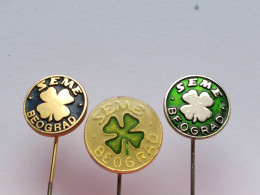 BADGE Z-98-9 - 3 PINS -SEME BEOGRAD, SERBIA, AGRICULTURE, CLOVER, TRÈFLE, Agriculture Agronomy, SEED, GRAINE  - Lots