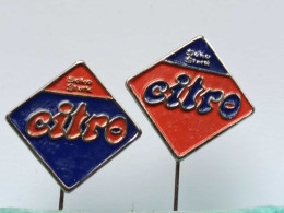 BADGE Z-98-11 - 2 PINS - CITRO, SOKO STARK, SERBIA, Chocolate And Candy Factory, SWEETS - Lots