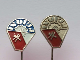 BADGE Z-98-12 - 2 PINS - INDIJA, INDJIJA, STEEL, PIN SERBIA, TOOLS - Sets