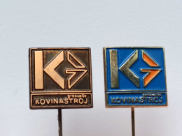 BADGE Z-98-12 - 2 PINS - KOVINASTROJ GROSUPLJE, MASHINE, STEEL, PIN YUGOSLAVIA, SLOVENIA - Lots