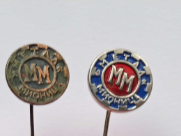 BADGE Z-98-13 - 2 PINS - METAL MIONICA,  VALJEVO, STEEL, PIN YUGOSLAVIA - Sets