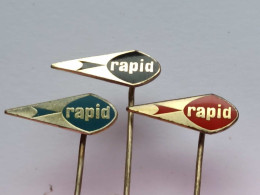 BADGE Z-98-13 - 3 PINS - RAPID, Czechoslovakia Advertising Agency Agence De Publicité - Sets