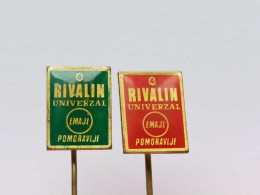 BADGE Z-98-14 - 2 PINS - RIVALIN, Anti-corrosion Protection Pomoravlje , Serbia - Sets