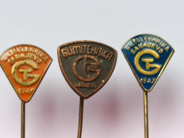 BADGE Z-98-14 - 3 PINS - GUMITEHNIKA Sarajevo Yugoslavia, Tire Factory Rubber Pneus Tires Banden Reifen Tyre Pneu - Loten