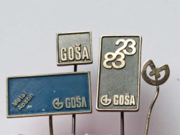 BADGE Z-98-14 - 4 PINS - RAILVAY, TRAIN, CHEMIN DE FER, YUGOSLAVIA, GOSA, SMEDEREVSKA PALANKA - Lotti