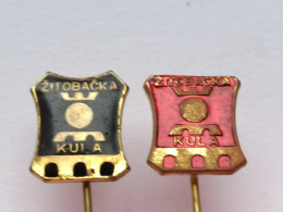 BADGE Z-98-16 - 2 PINS - ZITOBACKA KULA, SERBIA, YUGOSLAVIA, AGRICULTURAL Agricole, Agriculture, FOOD INDUSTRY - Lotes