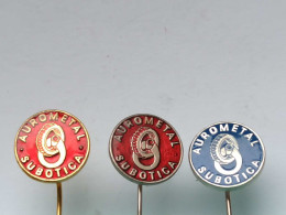 BADGE Z-98-16 - 3 PINS - AUROMETAL Subotica Goldsmith, Watchmaker Watch, Bijoutier Joaillier, Jeweler, Goldsmith - Loten