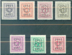 BELGIUM - 1954-1955 - MH/* - LION HERALDIQUE -  COB PRE645-651 - Lot 25933 - Sobreimpresos 1951-80 (Chifras Sobre El Leon)