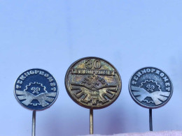 BADGE Z-98-19 - 3 PINS - TEHNOPROMET, YUGOSLAVIA, MINE - Sets