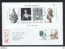 SWEDEN: 1979 REGISTERED MAIL BY TREKANTEN FRANKED WITH: 6 VAL. - 3 EMISSIONS - TO WEST GERMANY - Briefe U. Dokumente