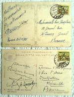 2 CPA VATICAN ROME ITALIE Tàd 1932 1933 Citta Del Vaticano Poste Timbre Ajout Surcharge - Cartas & Documentos