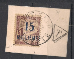 PORT-SAID - 1921 - Taxe TT N°YT. 8 - Type Duval 15m Sur 50c Lilas - Oblitéré Sur Fragment / Used - Gebruikt