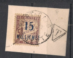 PORT-SAID - 1921 - Taxe TT N°YT. 8 - Type Duval 15m Sur 50c Lilas - Oblitéré Sur Fragment / Used - Oblitérés