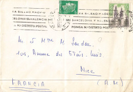 LETTRE DE BILBAO ESPAGNE 20/12/1969 TAXEE A NICE AVEC CHEFFER 30C - 1967-1970 Marianne Of Cheffer