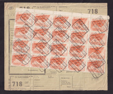 DDFF 159 - Timbres Chemin De Fer En MULTIPLES - Bloc Bdf De 20 X 0.80 F - S/ Bulletin D'Expédition - Gare De BINCHE 1950 - Documenti & Frammenti