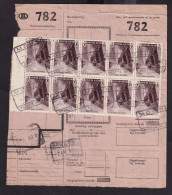 DDFF 160 - Timbres Chemin De Fer En MULTIPLES - Bloc Bdf De 10 X 0.90 F - S/ Bulletin D'Expédition - Gare De MONS 1950 - Dokumente & Fragmente