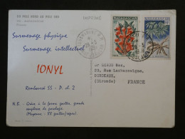 E300 MADAGASCAR  BELLE CARTE   1959   TANANARIVE A BORDEAUX  FRANCE  + IONYL  +AFF. INTERESSANT+++ - Covers & Documents