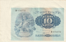 Estonia. 10 KROONI  1940. P-68a   AU - Estland