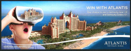 DUBAÏ HOTEL ATLANTIS THE PALM HOTEL 5 ETOILES >> DIMENSIONS De 20CM Sur 7.5CM-TRES BON ETAT -REF-IMG-852A+853A - Etiquetas De Hotel