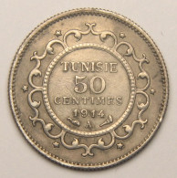 Tunisie, Protectorat Français, 50 Centimes En-Naceur, 1914, Argent - Tunesien