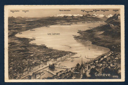 Genève. Vue Aérienne Avec La Cathédrale St. Pierre, Le Lac Léman Et Les Alpes Bernoises. 1913 - Genève