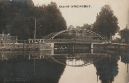CARTE PHOTO 1918 Bassin En NIEUWE BRUG Pont - Autres & Non Classés