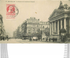 BRUXELLES. La Bourse Et Le Boulevard Anspach 1909 - Lanen, Boulevards