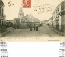 3 X Cpa 60 SONGEONS. Eglise Rue Maréchal De Boufflers, Place Franc Marché Et Village - Songeons