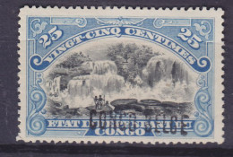 Belgian Congo 1909 Mi. 4 II, 25c. Inkissifälle Waterfall Surchargé Overprinted 'CONGO BELGE', MNG(*) (2 Scans) - Nuovi