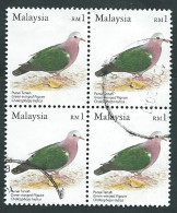 Malesia, Malaysia 2005 ; Tortora Smeraldina, Grey-capped Emerald Dove, Chalcophaps Indica. Quartina, Used. - Pigeons & Columbiformes