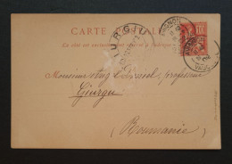 France,  Timbre Numéro 116 Sur CP(Le Château Des Papes à Avignon) Pour La Roumanie. - 1898-1900 Sage (Type III)