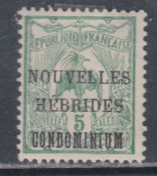 Nouvelles Hébrides N° 15 X Timbre De Nlle Calédonie Surchargé : 5c. Vert  Légende Française,  Trace De Char. Sinon TB - Unused Stamps