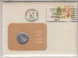 Canada Numisletter 5 Cent Coin Ca Vancouver JAN 3 1967(CN150C) - Briefe U. Dokumente