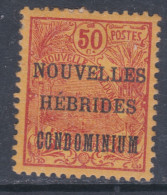 Nouvelles Hébrides N° 18 X Timbre De Nlle Calédonie Surchargé : 50 C. Rouge  Légende Française,  Trace De Char. Sinon TB - Nuevos