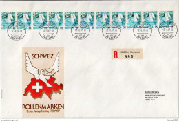 Postal History Cover: Switzerland R Cover With 11 Roll Stamps - Franqueo