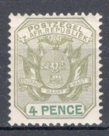 South African Republic 1896 Single 4d Coat Of Arms - Wagon With Pole, Value In Green In Mounted Mint Condition - Nuova Repubblica (1886-1887)