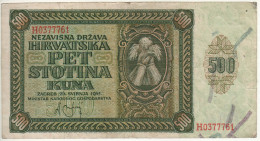 CROATIA  500  Kuna   P3a    Date  26.05.1941 - Croatie