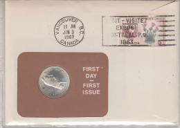 Canada Numisletter 25 Cent Coin Ca  Vancouver JAN 3 1967 (CN151) - Cartas & Documentos