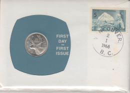 Canada Numisletter 25 Cent Coin Ca  Vancouver 2.I.1968 (CN151A) - Storia Postale