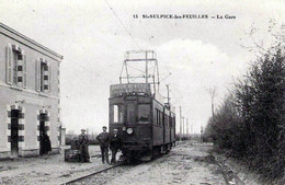 DEPT 87 SAINT SULPICE LES FEUILLES LA GARE TRÈS BELLE    TRÈS  BELLE  ANIMATION 9X14 REIMPRESSION DE CARTES ANCIENNES - Saint Sulpice Les Feuilles