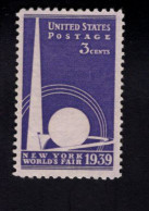 206995847 1939 SCOTT 853 (XX) POSTFRIS MINT NEVER HINGED- New York World Fair - Nuevos