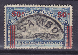 Belgian Congo 1921 Mi. 51, 50c/25c. ERROR Variety 'Overprint To The RIGHT' Surchargé Overprint Aufdruck LUSAMBO Cancel - Usati