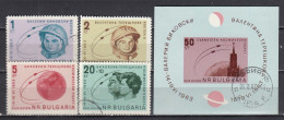 Bulgaria 1963 - Group Flight Of Spaceships "Vostok 5" And "Vostok 6", Mi-Nr. 1394/97+Block 10, Used - Gebraucht