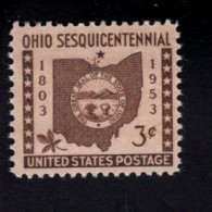 206995148 1953 SCOTT 1018 (XX) POSTFRIS MINT NEVER HINGED  - Ohio Statehood - Unused Stamps