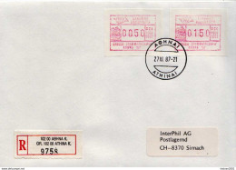 Postal History Cover: Greece R Cover With Automat Stamps - Machine Labels [ATM]