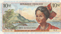 French Antilles 1964, 10 Francs, P8a, Signature 1, UNC - Otros & Sin Clasificación