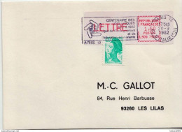 Postal History Cover: France With Automatic Stamp, Cover From 20.09.1982 - 1981-84 LS & LSA Prototypes